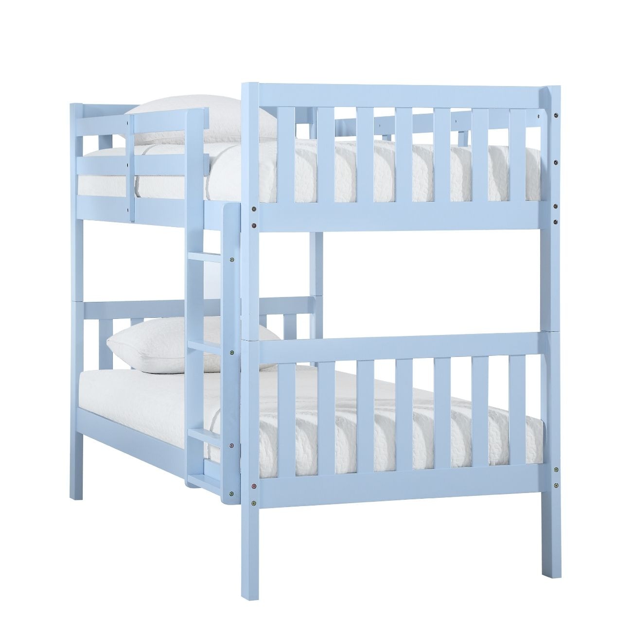 Sky Blue Twin Over Twin Bunk Bed by Homelegance SH540BLU